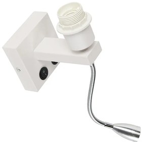 Lampada da parete moderna bianca con braccio flessibile - Brescia Combi