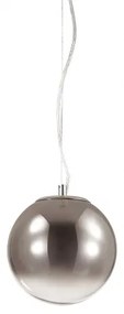 Ideal Lux -  Lampada a sospensione MAPA SP1 D20  - Lampada a sospensione piccola, con diffusore in vetro soffiato e acidato. Cavo regolabile in lunghezza. Finitura: nickel satinato.