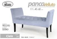 Panca in velluto cielo cm 111 x 40 x 62 h scendiletto