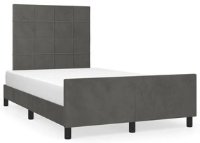 Giroletto Senza Materasso Grigio Scuro 120x190 Cm Velluto /