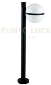 Paletto orbit nero 1 luce attacco e27 ip44 26x100cm base in alluminio