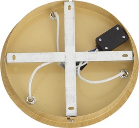 Plafoniera Japandi in legno chiaro con faretti orientabili 3 luci IP44 - Ducha