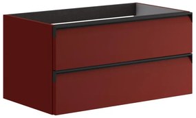 Mobile da bagno sotto lavabo Fusion bordeaux laccato opaco L 79.5 x H 40 x P 45.5 cm 2 cassetti, lavabo non incluso