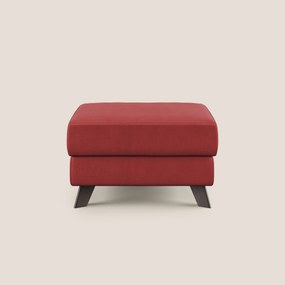 Moon Pouf contenitore e piedini alti in microfibra impermeabile T11 rosso