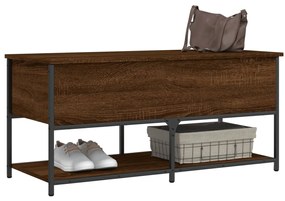 Panca portaoggetti rovere marrone 100x42,5x47 legno multistrato