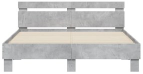 Giroletto testiera grigio cemento 140x190 cm legno multistrato