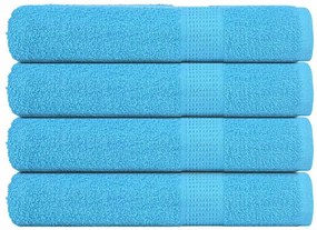 Asciugamani Sauna 4 Pz Turchesi 80x200 Cm 360 G/m² 100% Cotone /