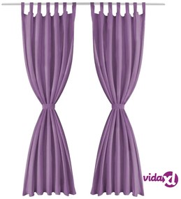 vidaXL 2 Pz Tende in Micro Raso con Passanti 140x245 cm Lilla