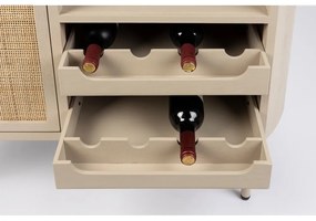 Portabottiglie in rattan crema per 8 bottiglie, 90x100 cm Amaya - White Label