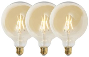 Set di 3 lampade LED E27 dimmerabili G125 oro 5W 450 lm 2200K