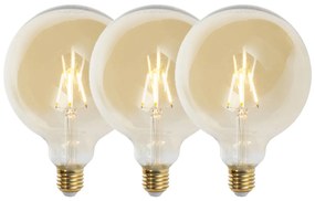 Set di 3 lampadine LED dimmerabili E27 G125 oro 5W 450lm 2200K