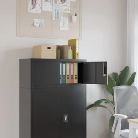 Armadio Classificatore Nero 90x40x40 Cm İn Acciaio /
