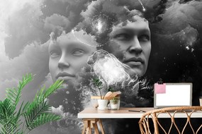 Carta da parati – Mente virtuale in bianco e nero