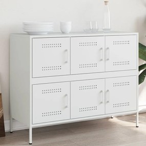 Credenza bianca 100,5x39x79 cm in acciaio laminato a freddo