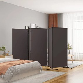 Divisorio A 5 Pannelli Marrone 433x180 Cm İn Tessuto /