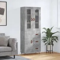 Credenza Grigio Cemento 69,5x34x180 cm in Legno Multistrato 3198445