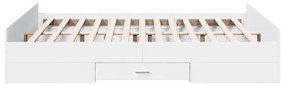 Giroletto con cassetti bianco 160x200 cm in legno multistrato