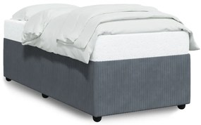 Giroletto Senza Materasso Grigio Scuro 90x190 Cm Velluto /