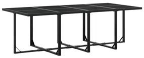 Set da pranzo da giardino 9 pz nero in polyrattan