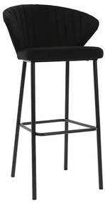 Sgabello da bar design velluto nero 78 cm DALLY