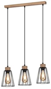 Spot-Light 1311374 - Lampadario a sospensione con filo ORAZIO 3xE27/60W/230V quercia