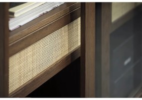 Vetrina marrone scuro effetto rovere con ante scorrevoli 110x160 cm Barrali - Unique Furniture