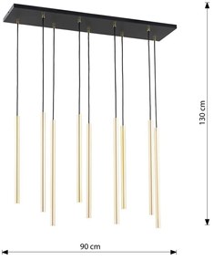 Lampada a Sospensione SELTER 9 BLACK WHITE e GOLD