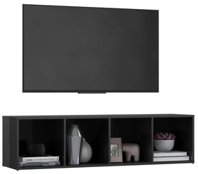 Mobile Porta TV Grigio Lucido 142,5x35x36,5cm Legno Multistrato