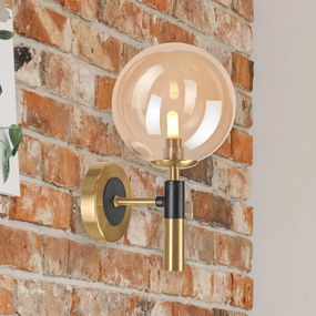 Lamkur Lighting Applique Natalia, a 1 luce, vetro, oro