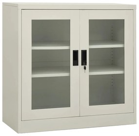 Armadio Per Ufficio Grigio Chiaro 90x40x90 Cm İn Acciaio /