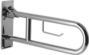 Barra di sostegno snug appoggio rib. con p.tarotolo lucido in acciaio L 10 x P 60 cm lucido