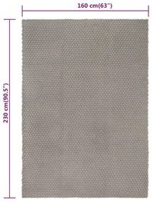 Tappeto Rettangolare Grigio 160x230 cm in Cotone