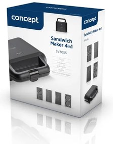 Concept SV3055 - Macchina per i panini 4in1 700W/230V nero
