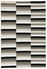 Tappeto Playfull geometrico in cotone nero, bianco e beige, L 200 x L 140 cm