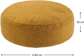 Pouf a sacco per bambini marrone con rivestimento in bouclé Round – Wigiwama