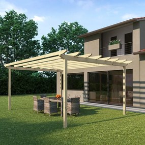 Pergola Eagle in legno struttura marrone L 417.6 x P 594 x H 272 cm