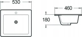 Mexen Lora lavabo da incasso 53 x 46 cm, bianco - 25365300