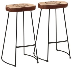 Sgabelli Da Bar 2 Pz Marrone Scuro 44x37,5x78 Cm /