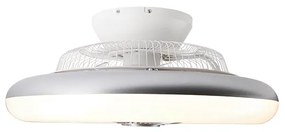Ventilatore da soffitto argento 55,5 cm con LED dimmerabile e telecomando - Clima