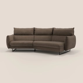 Monamour divano moderno angolare con opzione relax elettrico in microfibra smacchiabile impermeabile T11 marrone