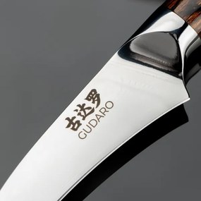 Gudaro - Coltello da cucina per frutta in acciaio damascato FENG 3,5", 67 strati d'acciaio, lunghezza 9,5 cm