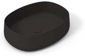 Lavabo da appoggio OLYMPIA CERAMICA ovale piletta non inclusa in ceramica L 50 x H 15 x P 40 cm nero piletta non inclusa
