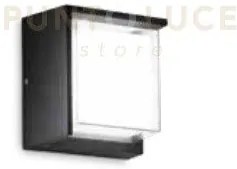 Fonte square applique da esterno 4000k 780lm 12w ip65 nero  16x16cm