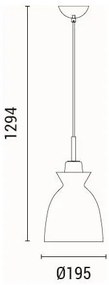 Lampadario a sospensione con filo 1xE27/15W/230V verde diametro 19,5 cm