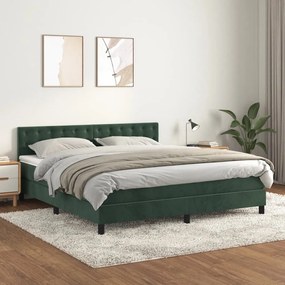 Giroletto A Molle Con Materasso Verde Scuro 160x200 Cm Velluto /