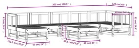 Set Salotto da Giardino 8 pz in Legno Impregnato di Pino