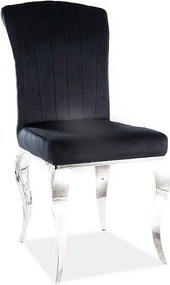 Sedia Prince in velluto nero - H100 cm