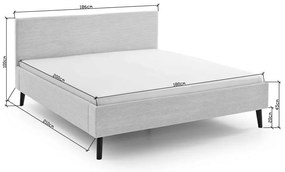 Letto matrimoniale imbottito beige rete non inclusa 180x200 cm Avola – Meise Möbel