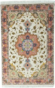 Tabriz Tappeto 70x120 Beige (Iran) Annodato A Mano