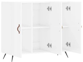 Credenza bianco lucido 90x34x80 cm in legno multistrato